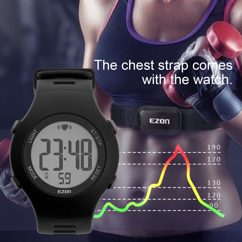 Monitor de freqüência cardíaca dos homens esportes relógios polares à prova d' água digital sem fio correr ciclismo cinta no peito das mulheres dos homens relógio de esportes