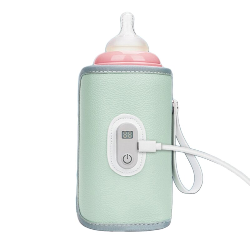 Aquecedor mamadeira com carregamento USB, manga aquecimento, aquecedor leite, ajustes temperatura, saco quente