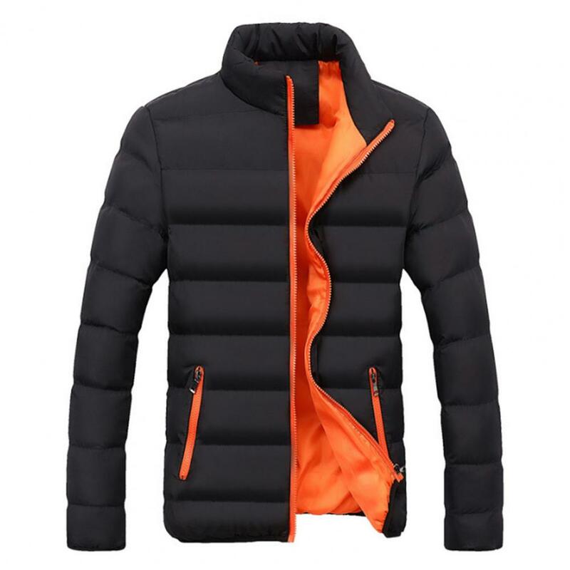 Jaqueta acolchoada de algodão masculino, casaco com zíper, casaco streetwear, gola alta, engrossar, outono, inverno, 2022