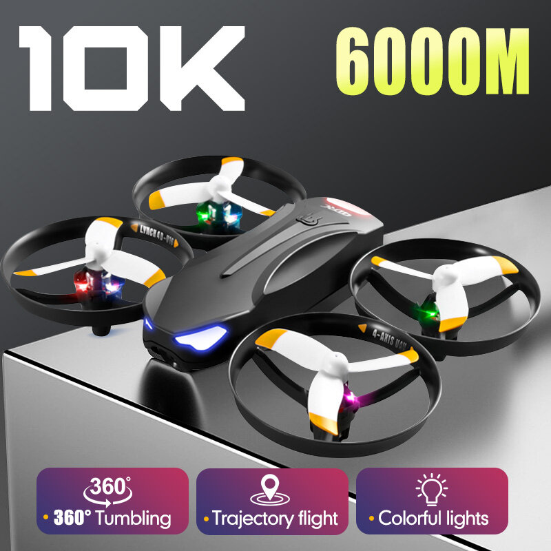 V16 Mini Drone 10K Hd Camera 6000M Luchtcamera Professionele Quadcopter Kleurrijk Licht Drone Speelgoed Geschenken
