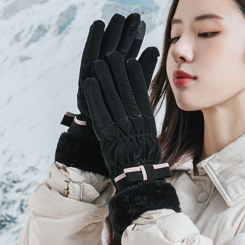 여성용 겨울 야외 스키 장갑, 열 터치 스크린, 두꺼운 스노보드 장갑, 야외 방풍 방수 장갑, 신제품