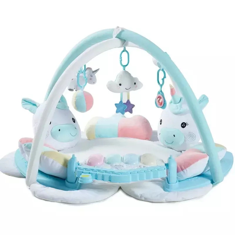 Cartoon Unicorn Plush Baby Playmat, Gym Rugs, Crawling Mat, Carpet Toys for Toddler Boys, Piano, Piano, Música, Bonecas
