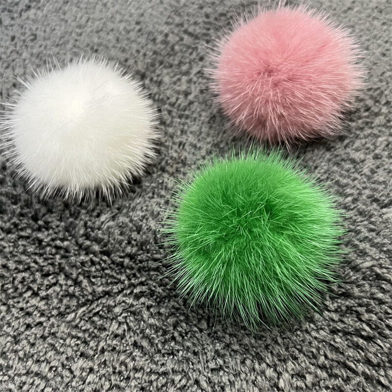 5/10pc 5cm 3cm 4cm Diy Pompon Mink Fur Balls Pompoms for Ring Keychain Shoes Hats Fluffy Pom Pom Diy Crafts Accessories Materi