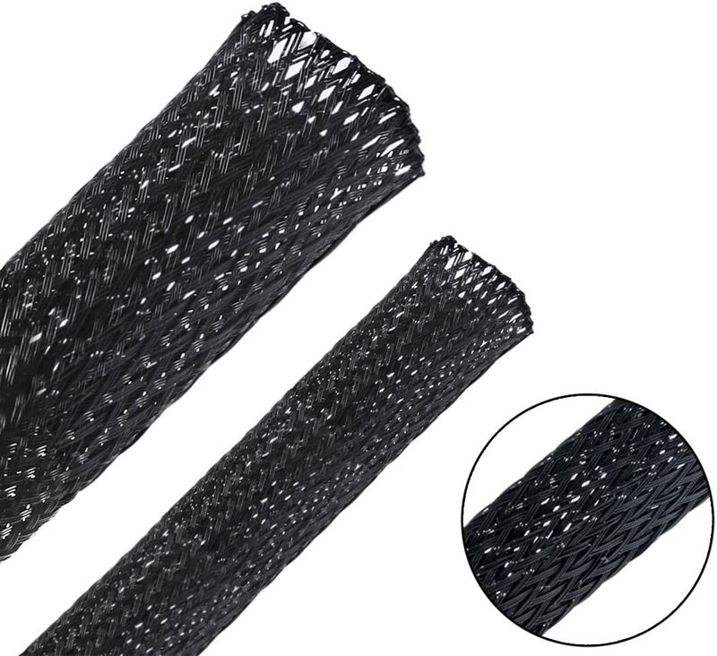 블랙 절연 브레이드 슬리브, 단단한 PET 와이어 케이블, 글랜드 보호 케이블 슬리브, 1/5/10/50/M, 4/6/8/10/12/14/20/25mm, 직송