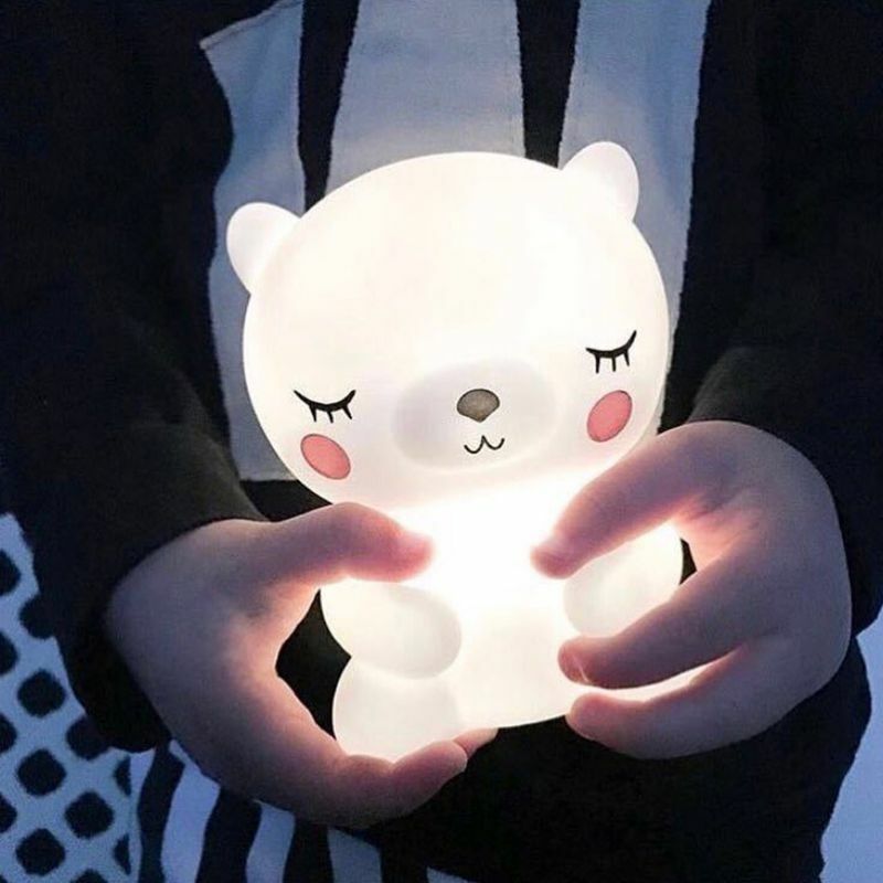 Lámpara de luz Led de noche de oso Panda, luz nocturna de dibujos animados de animales lindos para habitación de bebés y niños, cabecera de dormitorio, sala de estar decorativa