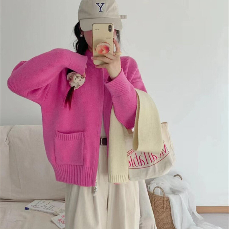 NWT Woemn-chaqueta deportiva holgada con cremallera completa para mujer, abrigo de Fitness con dos bolsillos y agujeros para los pulgares, tela elástica, 3 colores