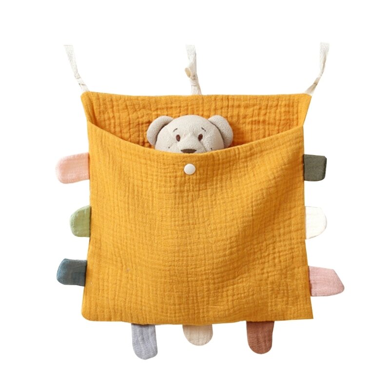 Baby Bed Side Organiser Cotton Bed Storage Bag Baby Essentials Storage Bag Baby Hanging Bag for Baby Nappy Toy Clothes