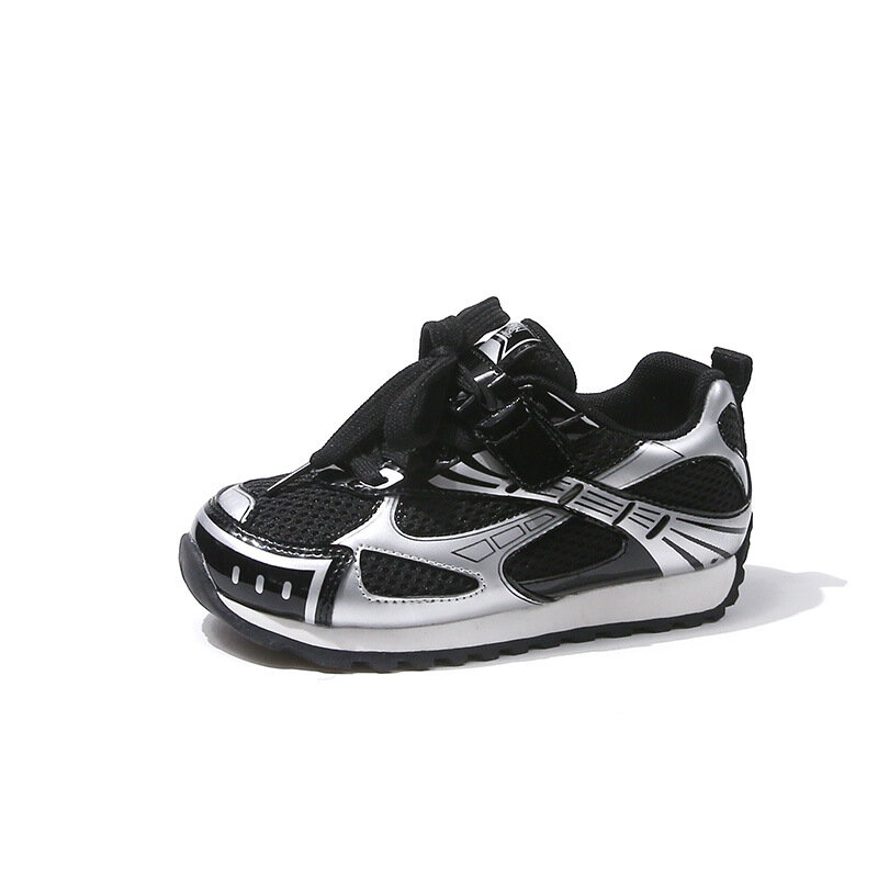 Детские кроссовки для мальчиков и девочек, летняя дышащая обувь на шнуровке с мягкой подошвой, детская повседневная спортивная обувь