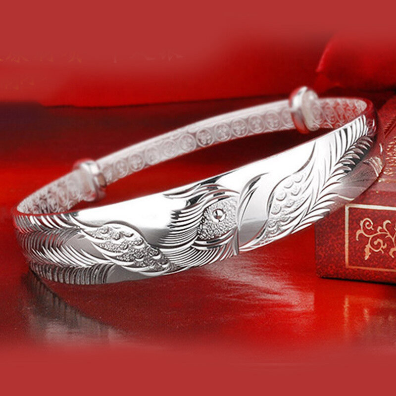 Pulsera de plata de ley 925 para mujer, brazalete de Fénix, regalo de lujo, joyería femenina, accesorios al por mayor, Envío Gratis