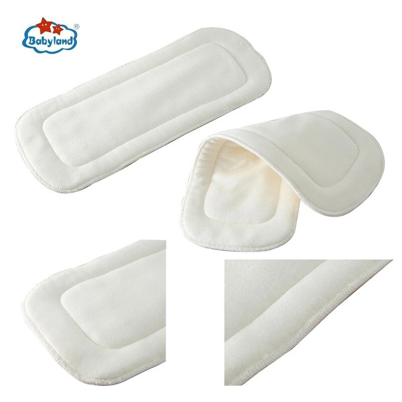 [Babyland】5pcs/Group Bamboo Cotton Inserts 5-Layers Soft Cotton Diaper Liners Nappy Absorbents Bamboo Cotton Diaper Insert