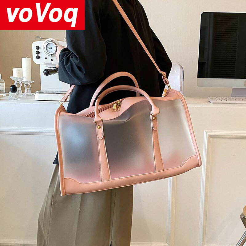 Bolsa transparente de PVC impermeable para mujer, bolsa de gelatina de gran capacidad, almacenamiento minimalista de viaje, bolsa de lavado portátil para natación