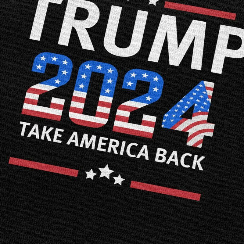 Przystojny Trump 2024 T-Shirt męski bawełniana koszulka z krótkimi rękawami rekreacyjny z flagą USA T-Shirt Streetwear
