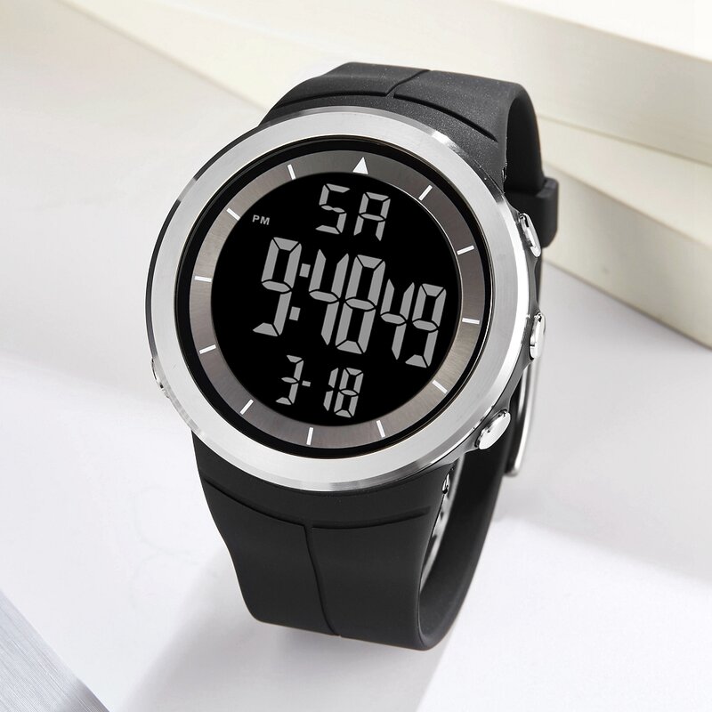 Mens Sport Horloge 50M Waterdicht Militaire Led Display Mode Siliconen Armband Mannen Horloges Multifunctionele Wekker