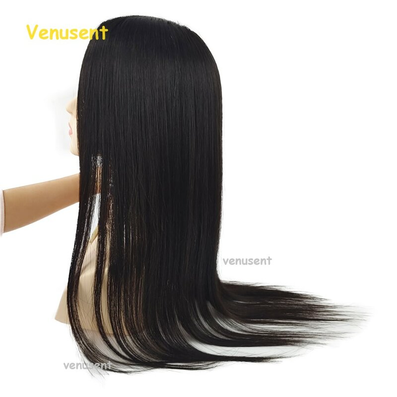 Topper de Base de seda para cuero cabelludo inyectado para mujer, peluquín de cabello humano virgen chino de 6x6 pulgadas, 24 pulgadas, 60cm