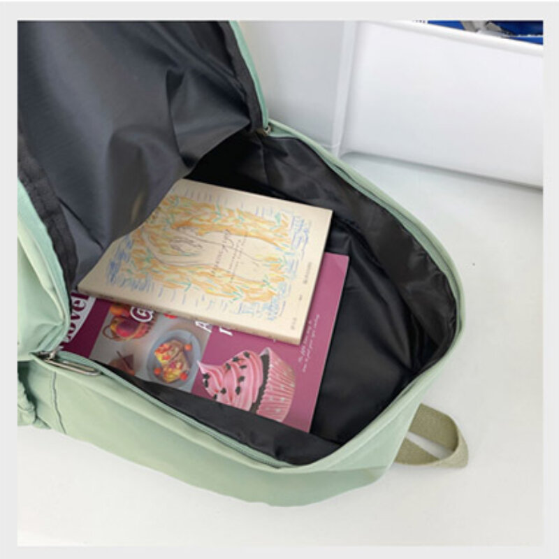 Модный вместительный школьный ранец Ins для студентов, однотонный водонепроницаемый рюкзак на молнии для книг и канцелярских принадлежностей для девочек-подростков