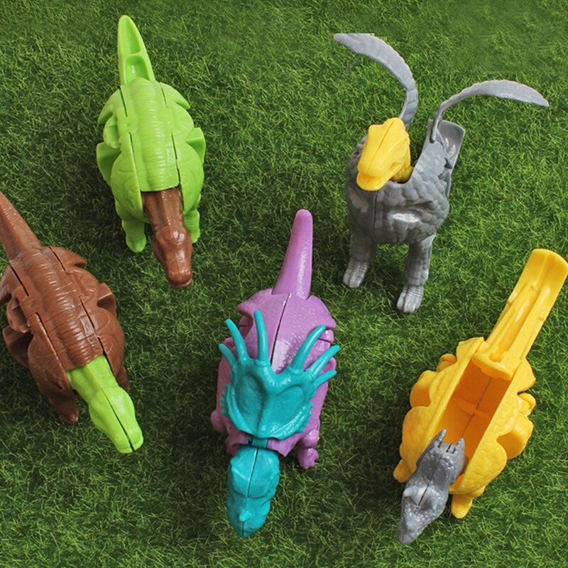 Mainan Telur Dinosaurus Pengisi Keranjang Paskah Pengisi Hadiah Pesta Figur Dino Dekorasi Desktop Mainan Deformasi Puzzle