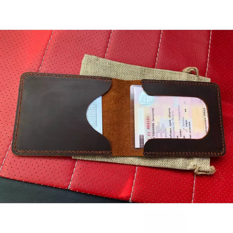 Portafoglio per patenti di guida in vera pelle fatto a mano Documenti per auto in vera pelle copre il portafoglio di patenti di guida e per carte di credito