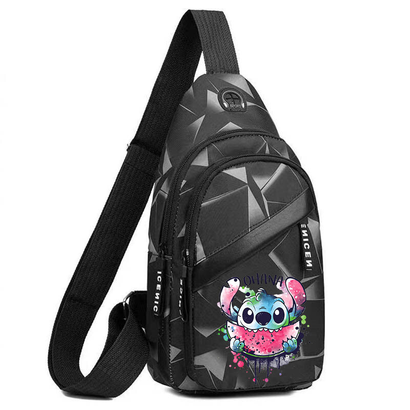Disney Lilo & Stitch Men Multifunctional Shoulder Chest Bag Crossbody Bag for men Outdoor Casual Bag Backpack Trend Handbags