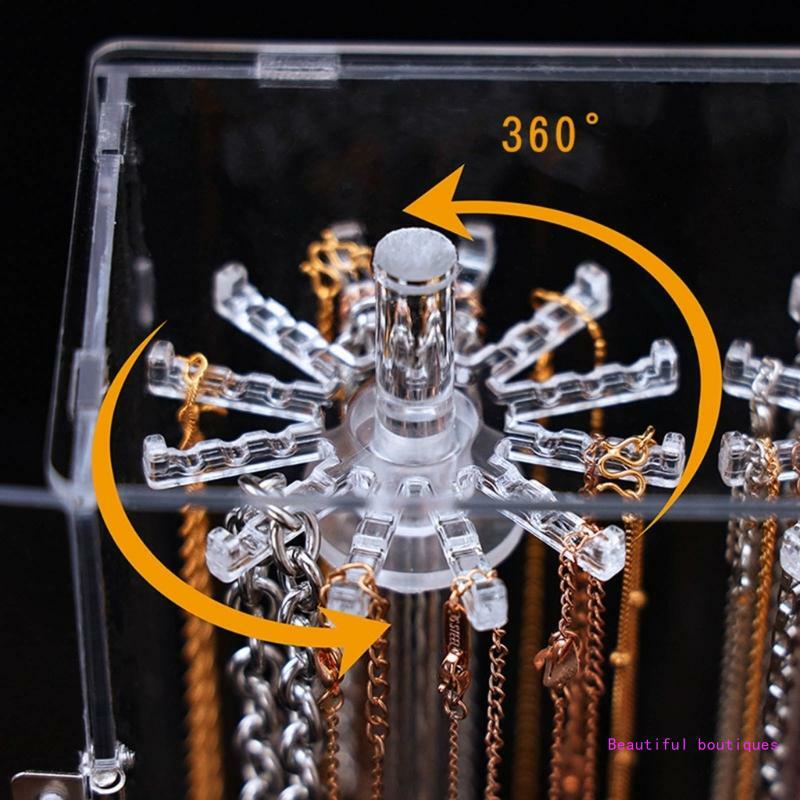 Przezroczysty akrylowy stojak na biżuterię bransoletka stojak na naszyjnik pyłoszczelna obudowa DropShip