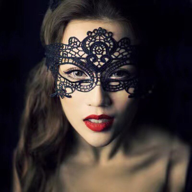 Sexy nightclub queen lace mask maschera per gli occhi con velo scavato