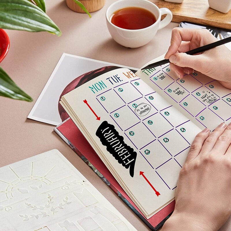 20 sztuk A5 Planner szablony szablony dziennika DIY szablony rysunków dla majsterkowiczów notatnik pamiętnik kalendarz 5x7.5 Cal