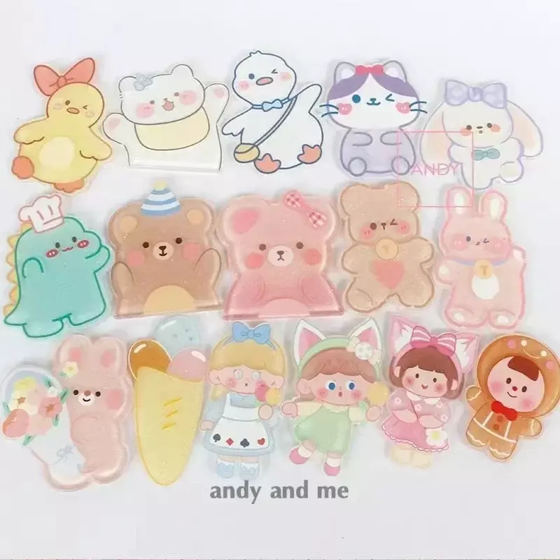 4Cm Anime Miniso Onderdelen Sleutel Gesp Hellokitty Acryl Accessoires Diy Sheet Kuromi Materiaal Cartoon Stickers Acryli Hanger Onderdelen