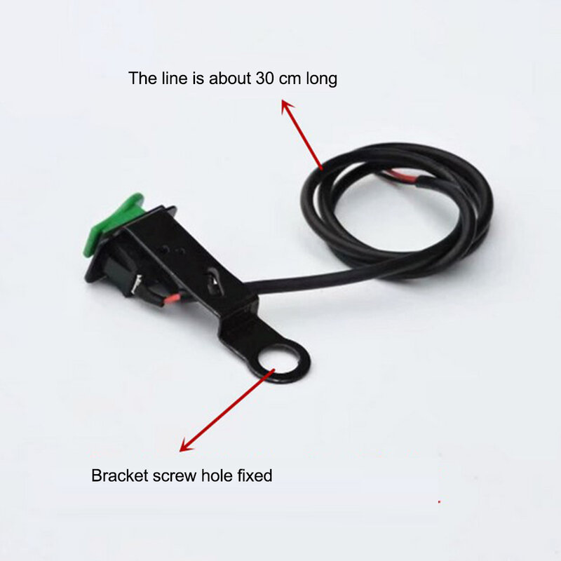 Interruptor de bocina para motocicleta con botón pulsador momentáneo de apagado (encendido) y soporte de hierro reflectante para una fácil instalación