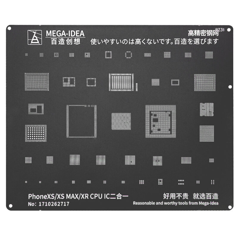 Zestaw szablonów do reballingu BGA dla iPhone14 13 12 11 Pro MAX XS XR X 8P 8 7P 7 6S 6 czarny stalowy procesor IC Chip cyna lutownica