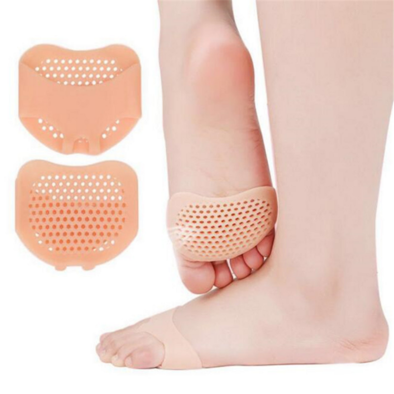 Almohadillas de metatarso de silicona para pies, separador de dedos, alivio del dolor, plantillas de masaje ortopédico, calcetines para el antepié, herramienta para el cuidado de los pies, 2 piezas