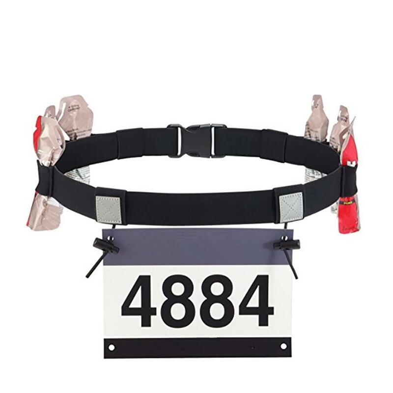 Marathon Belt for Number Race Belt With 3 Energy Gel Loops For Running Cycling Triathlon Marathon 60-80cm Nylon Elastic Belt