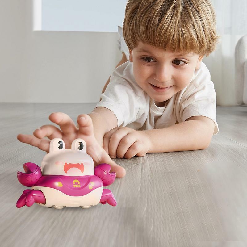 Coches de tracción en forma de cangrejo para niños y niñas, juguetes sensoriales de inercia con prensa de animales bonitos