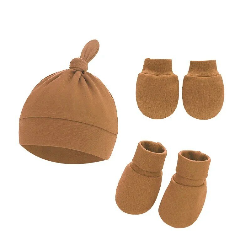 Cute Baby Hat Newborn Bonnet Gloves Socks Set Beanie Hats Ear Shape New Born Gift Photography Props Infant Fashion Accessories