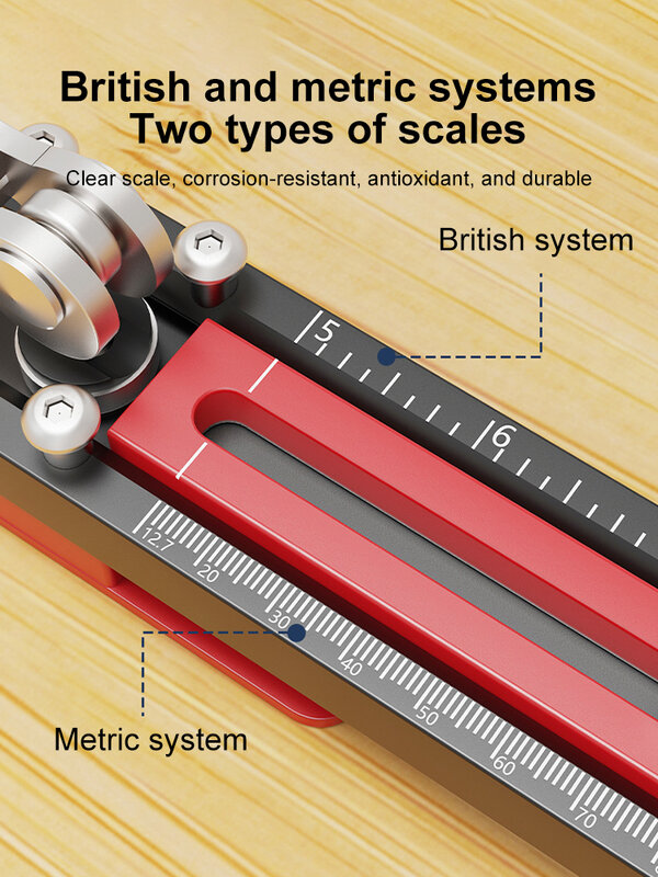 أداة قياس التثبيت المنزلق ، تركيب أدوات انحياز متري وإمبرالي ، سبائك الألومنيوم ، لوحة الحائط ، 10-15 ، 2