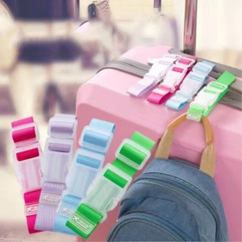 1 PC Luggage Hanging Straps Nylon Baggage Adjustable Buckle Straps Suitcase Bag Straps Belt Lock Hooks Travel Accessories
