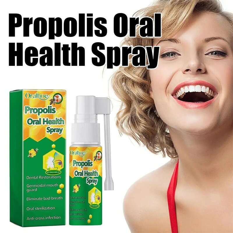 Abelha Própolis boca limpa Spray Oral, Halitose respiração Drop Úlcera, Tratamento de ervas fresco, Faringite, Mau hálito fresco, X5D4, 1Pc