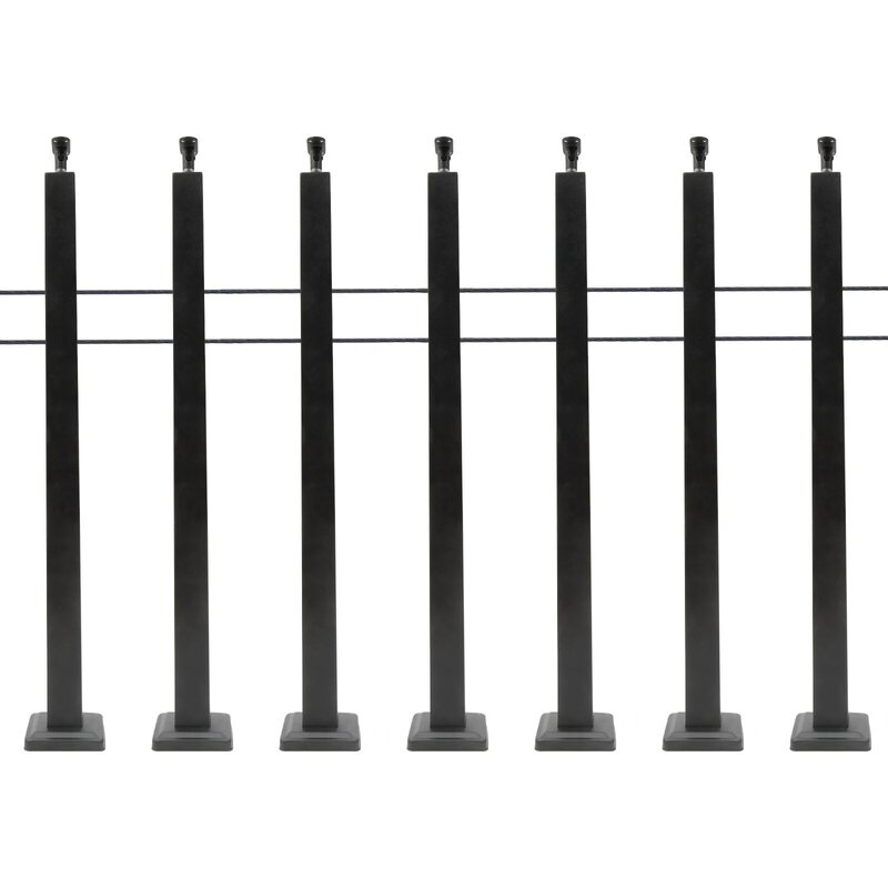 Tiang pagar kabel 36 "x 2" x 2 ", tiang penyangga Level bor tingkat atas dapat disesuaikan baja tahan karat hitam