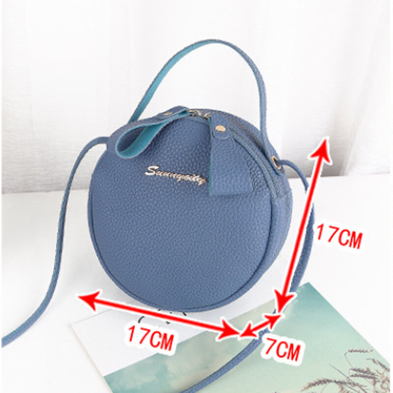 Women's Bag Sweet Girl Series Lychee Pattern Handbag Small Round Bag 2023 New Fashion Female Shoulder Bag Ladies Crossbody Bag