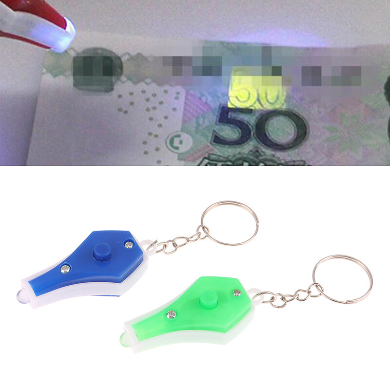 1Pc Innovatieve En Praktische Paarse Licht Geld Detector Led Draagbare Sleutelhanger Schattige Mini Vaas Ultraviolet Zaklamp