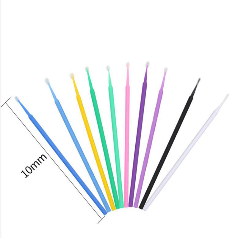100pcs/set Disposable Soft Cotton swabs Fake Eyelashes Makeup Brushes Colorful Cotton Swabs Makeup remover cleaning tool