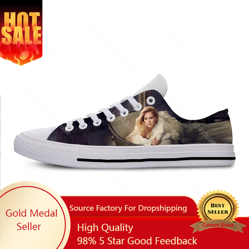 Hot Cool Fashion Funny New Summer Sneakers di alta qualità Handiness scarpe Casual uomo donna Avril Lavigne Low Top Board Shoes