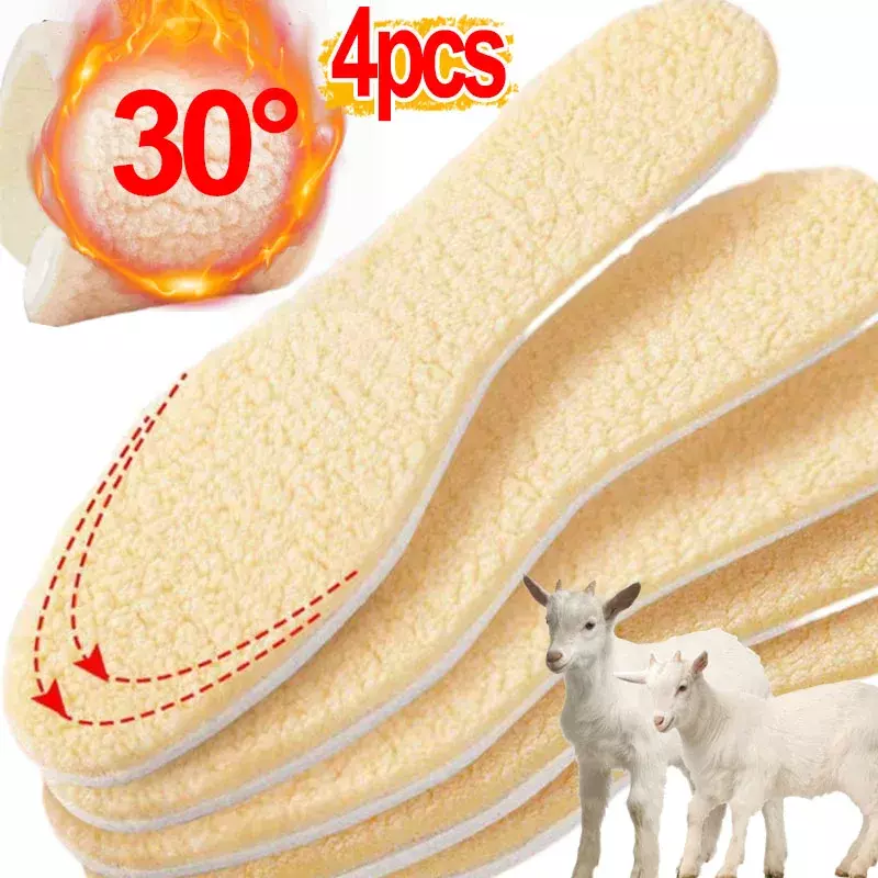 Thicken Warm Insoles Winter Imitation Lamb Wool Cold-proof Insole Warm Men and Women Snow Boots Foot Pad Soft Tailorable Insole