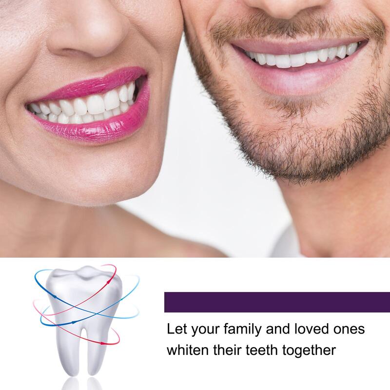 Sbiancamento dei denti V34 viola dentifricio correttore di colore pulisce prodotti orali macchie di fumo cavità dei denti rimozione sbiancante S7W4