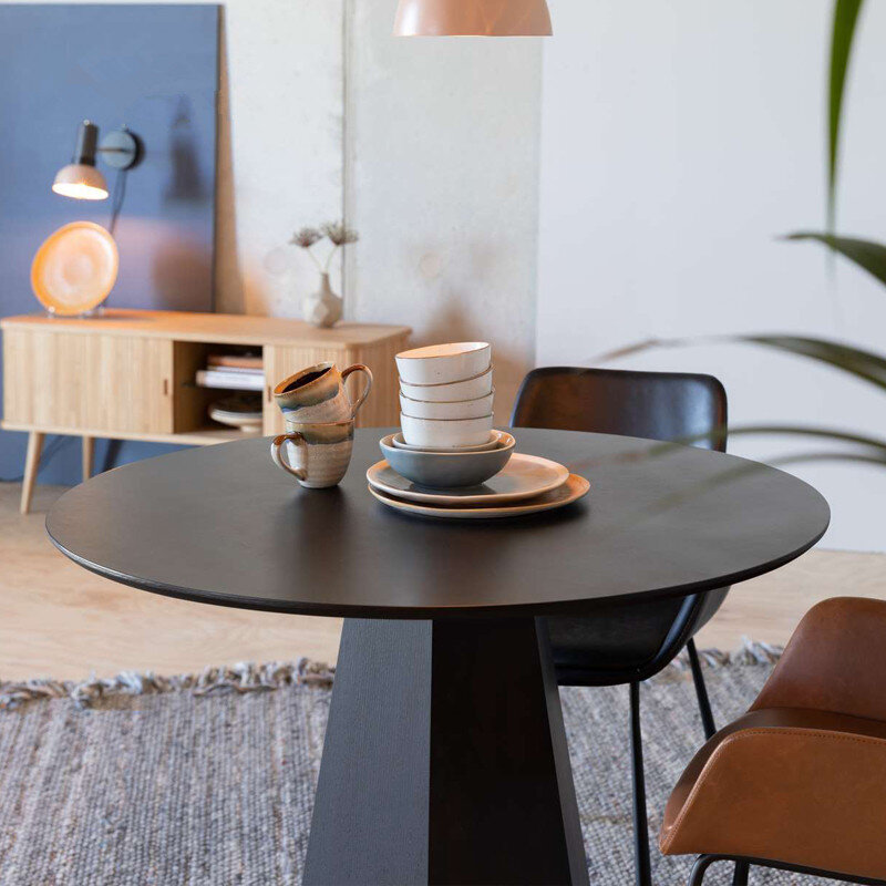Mesa redonda de luxo, mesa minimalista moderna para o canto do chá, mesa de café do bistrô para salão, mobília moderna do meio século