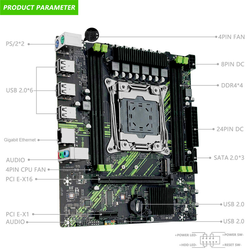 MACHINIST X99 PR9-H 마더보드, LGA 2011-3 지지대 Xeon E5 2667 2666 V3 V4 시리즈 CPU 프로세서, DDR4 ECC RAM NVME M.2 SATA 3.0