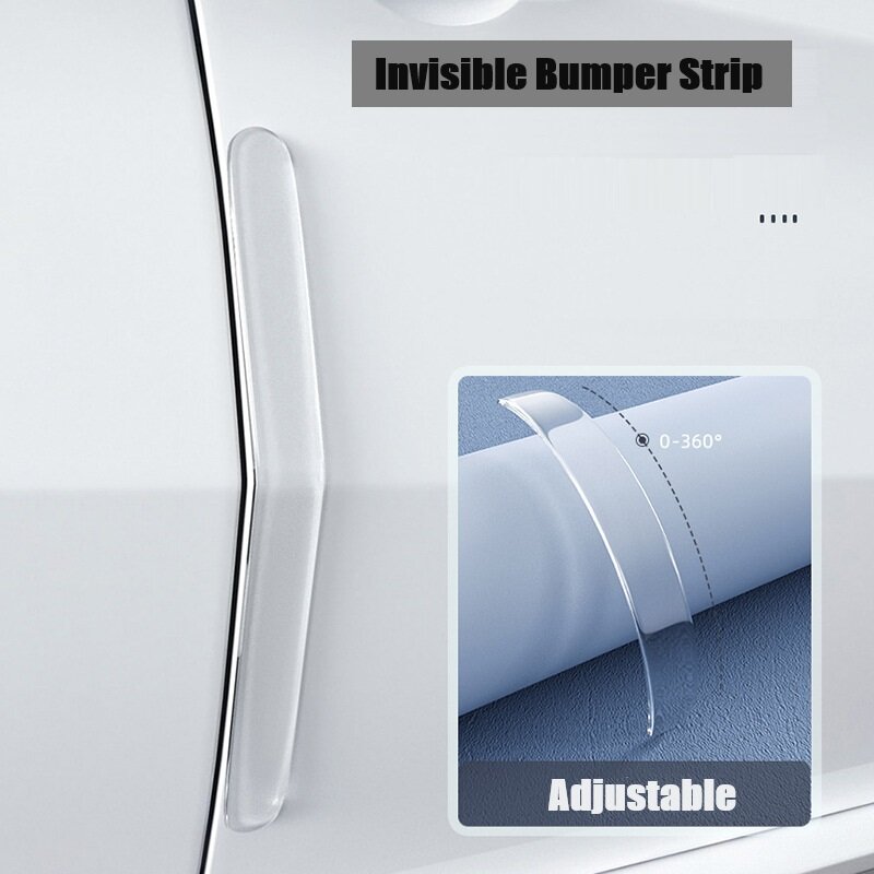 Tiras antiarañazos transparentes ajustables para coche, pegatina anticolisión, parachoques de vehículo, borde de puerta, protección de espejo retrovisor