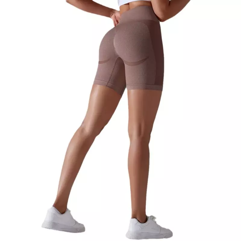 Shorts esportivos sem costura sólidos para mulheres, corrida, leggings de ginástica, fitness, calças justas de treino, push up, ioga calças curtas, novo
