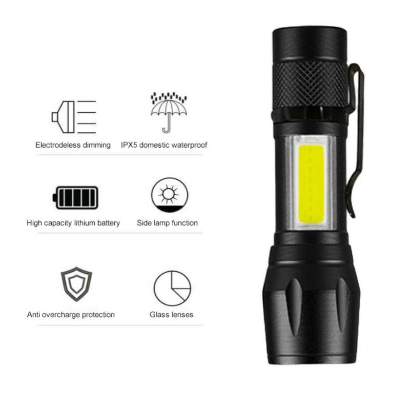 1~8PCS Zoom Focus Mini Led Flashlight Built In Battery XP-G Q5 Lamp Lantern Work Light rechargeable Mini Flashlight