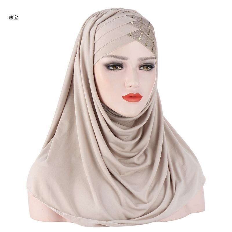 X5QE – bandeau musulman semi-fermé pour femmes adultes, 8 couleurs au choix