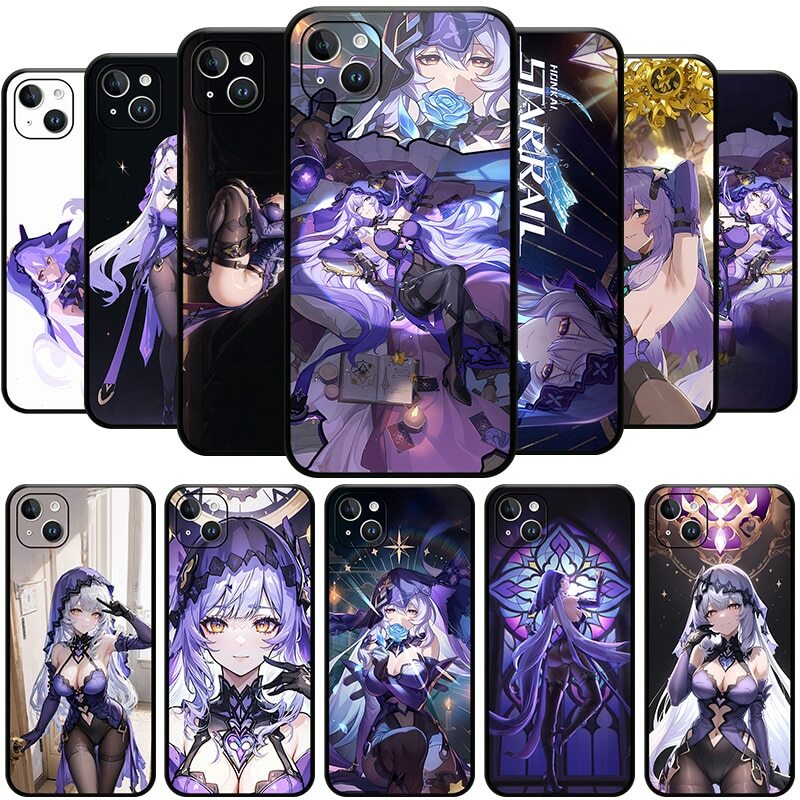 IPhone 15, 14, 13, 12, 11 Pro Max, Mini, XS Max, SE3, 2, 7, 8 Plus, Honkai-Black Swan Character Phone Case, Star Rail, 5 Estrelas