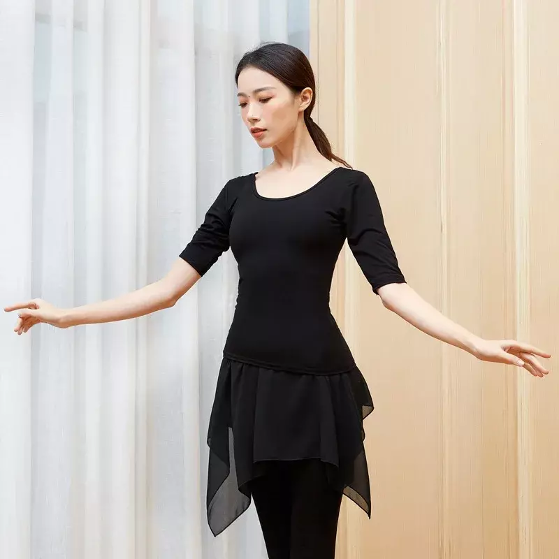 Volwassen Comfortabel Modal Buikdans Basic T-Shirt Top Practice Kostuum Voor Vrouwen Dansende Kleding Danser Kleding